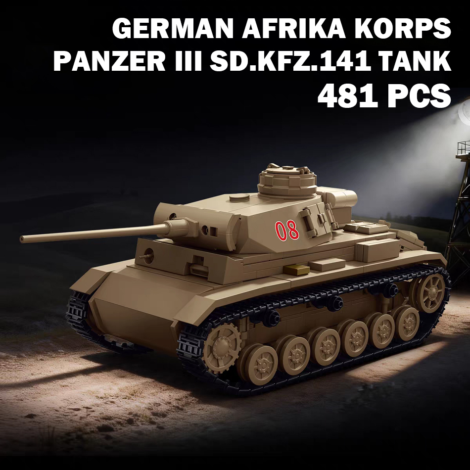 WW2 Afrika Korps Panzer III Sd - đánh giá và giá Lego Compatible Military Tank
