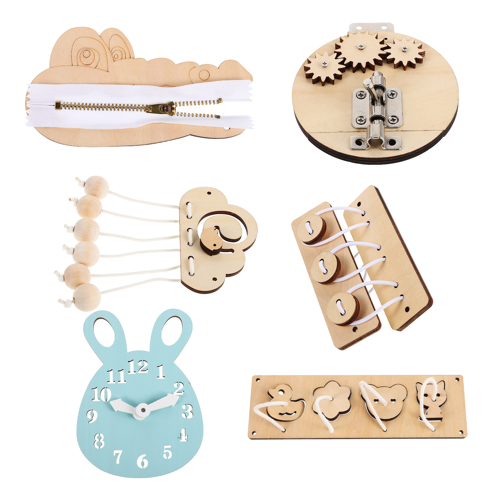 6Pcs Wooden Sensory Busy Board - đánh giá và giá Montessori Wooden Busy Board Toddler